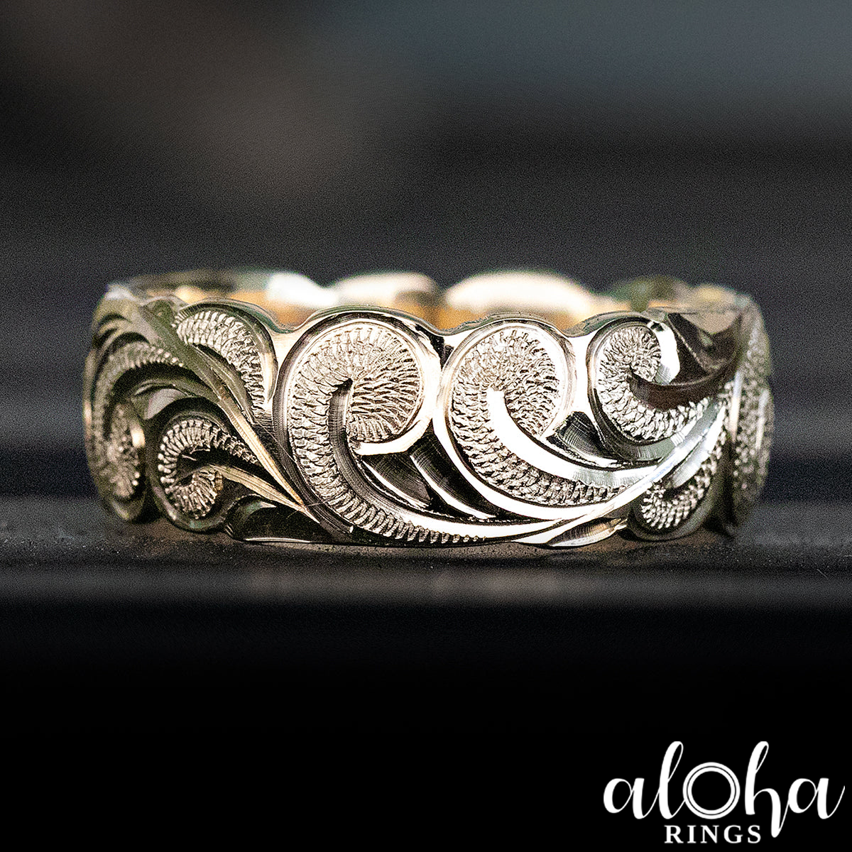 Sterling Silver Personalized Name Ring [6 or 8mm width] Hand