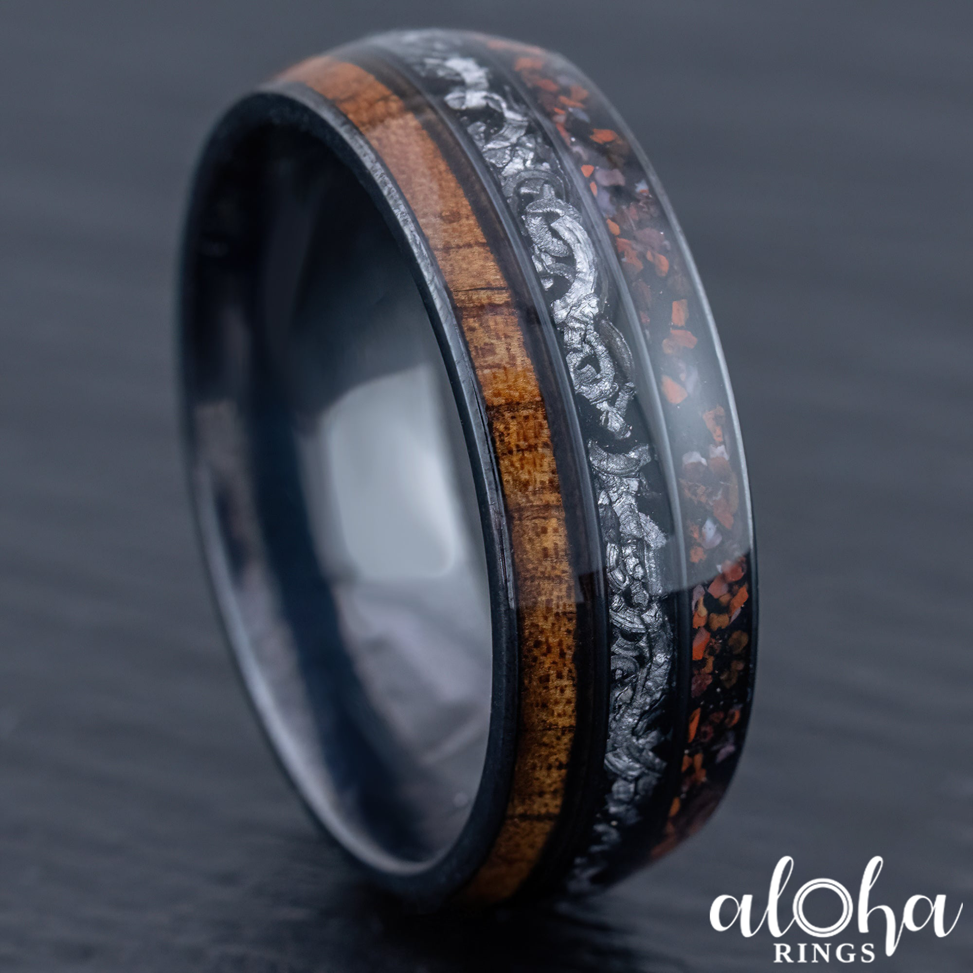 Hawaiian titanium 2025 wood rings