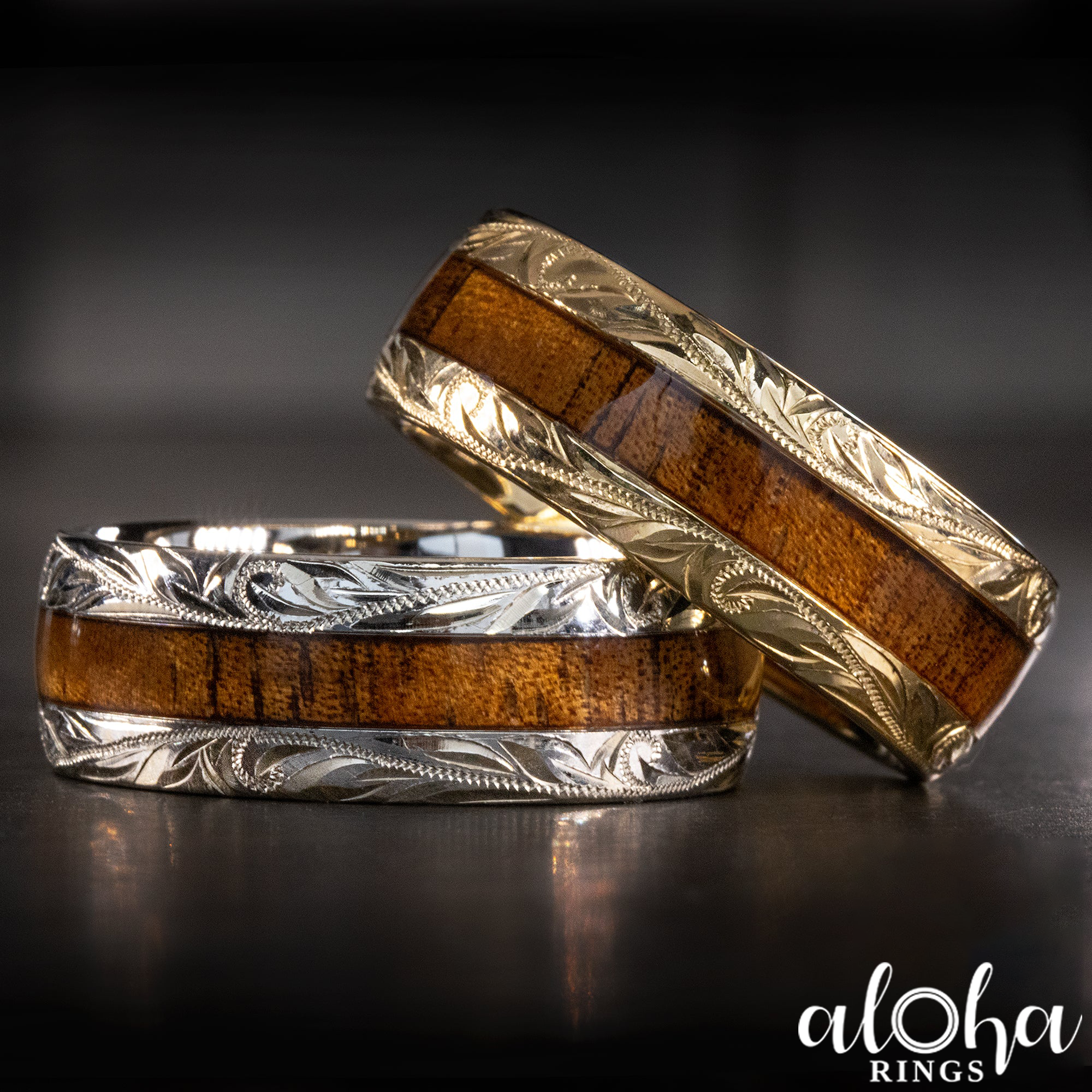 Hawaiian Koa Wood Rings – ALOHA RINGS - Hawaiian Jewelry
